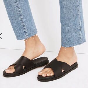 *NEW* MADEWELL - Black Louisa Crisscross Slide (8.5)